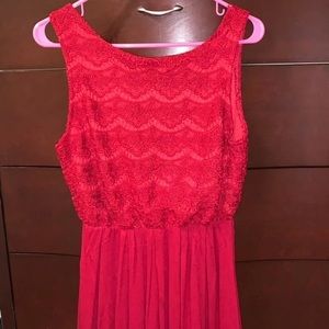 Francescas Red Crochet Top Dress